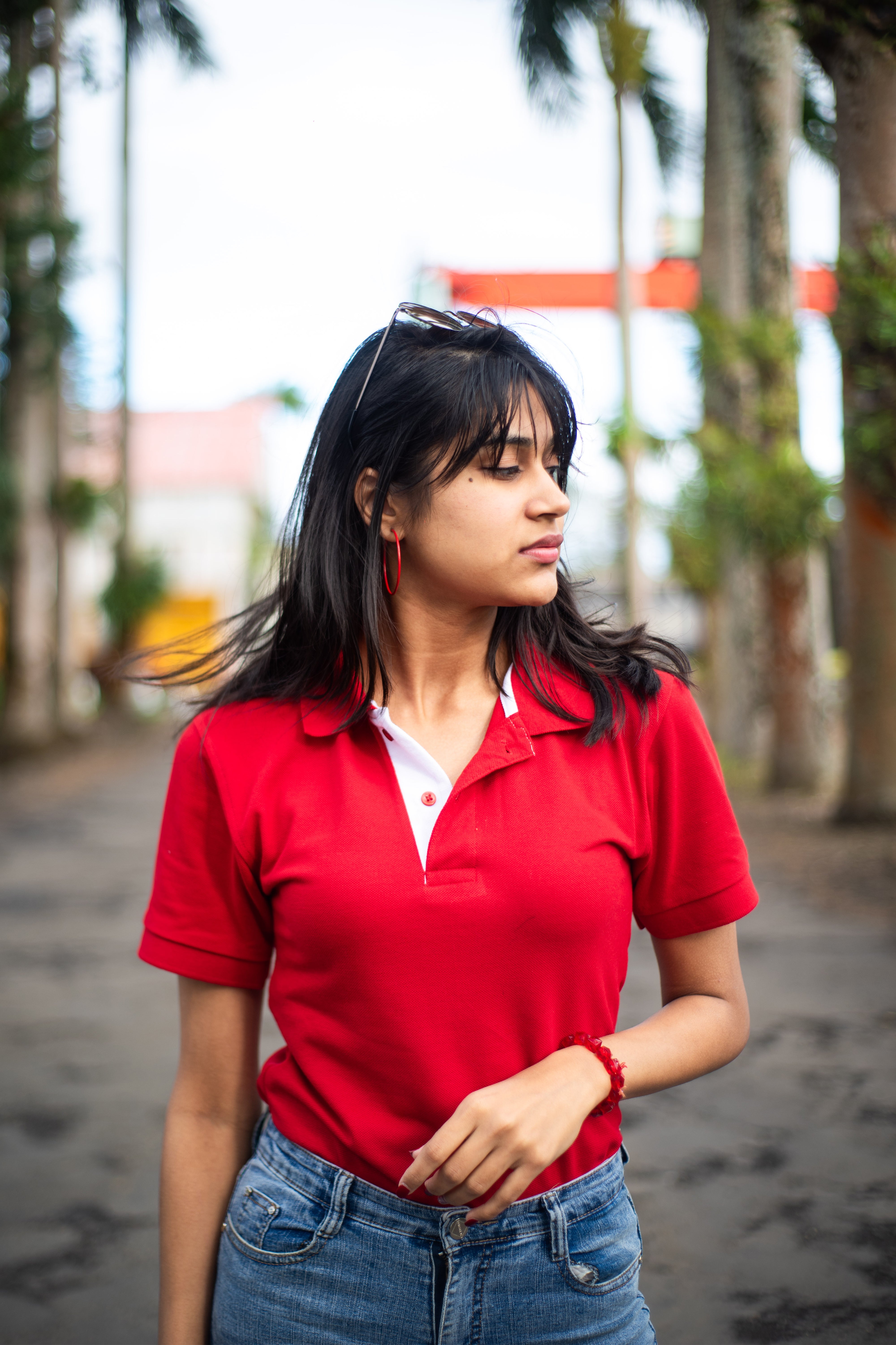 RED COTTON PIQUE POLO SHIRT PLAIN Young and Bold