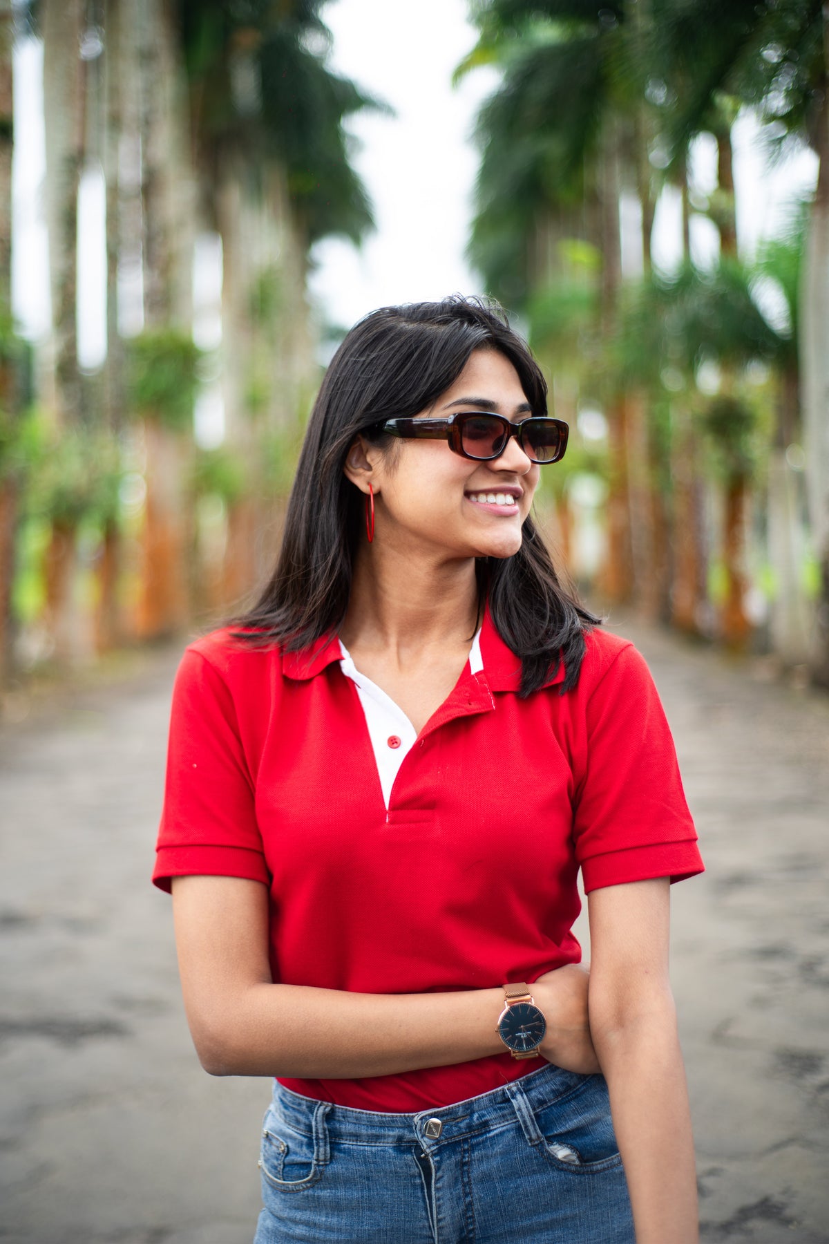 RED COTTON PIQUE POLO SHIRT (PLAIN)