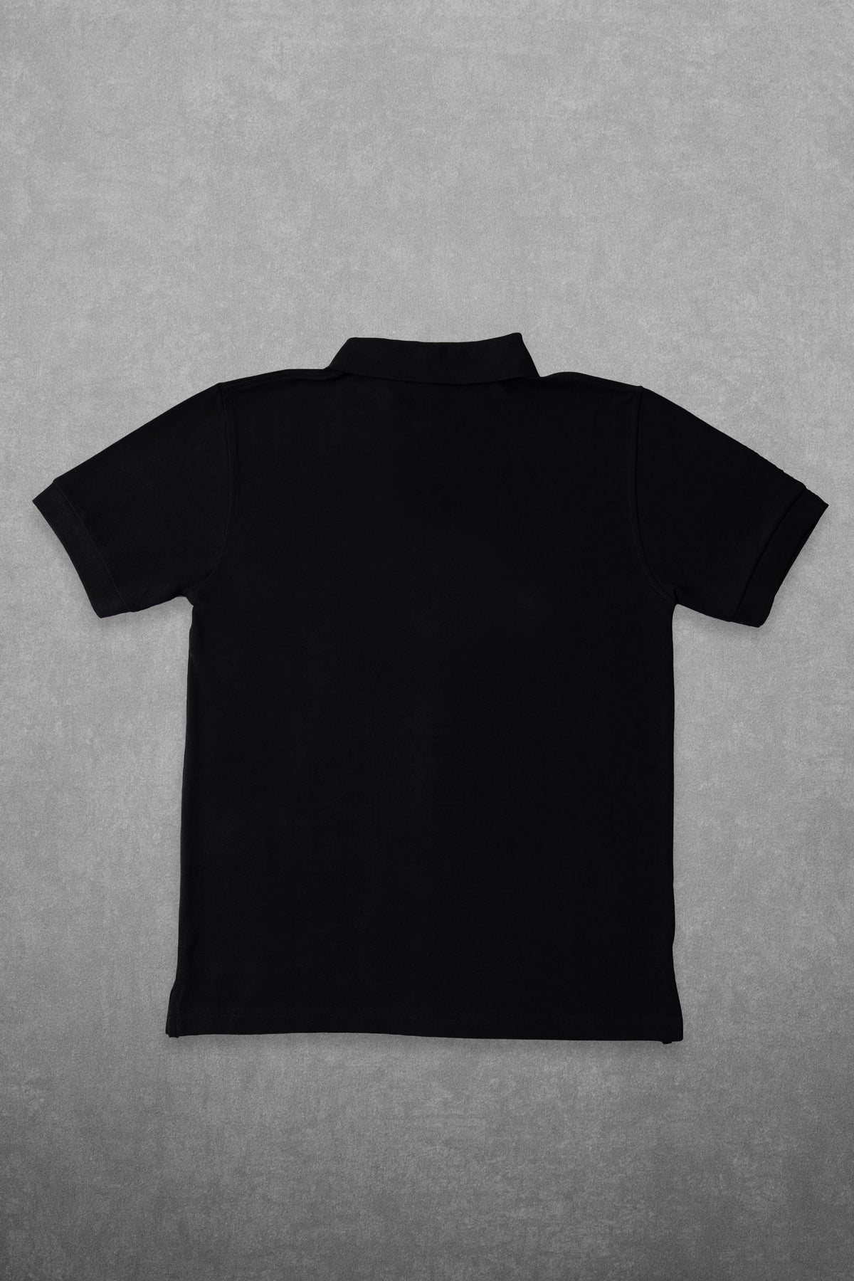 BLACK COTTON PIQUE POLO SHIRT (PLAIN)