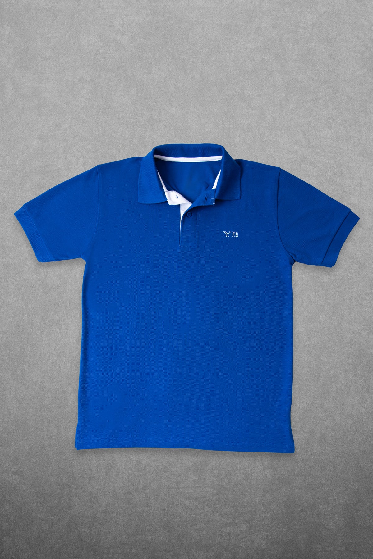 Y&B BLUE COTTON PIQUE POLO SHIRT